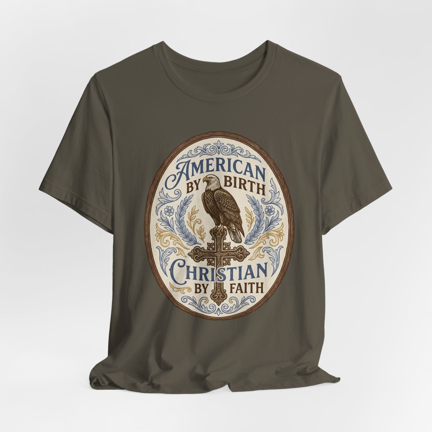 American by Birth, Christian by Faith Vintage Eagle T-Shirt