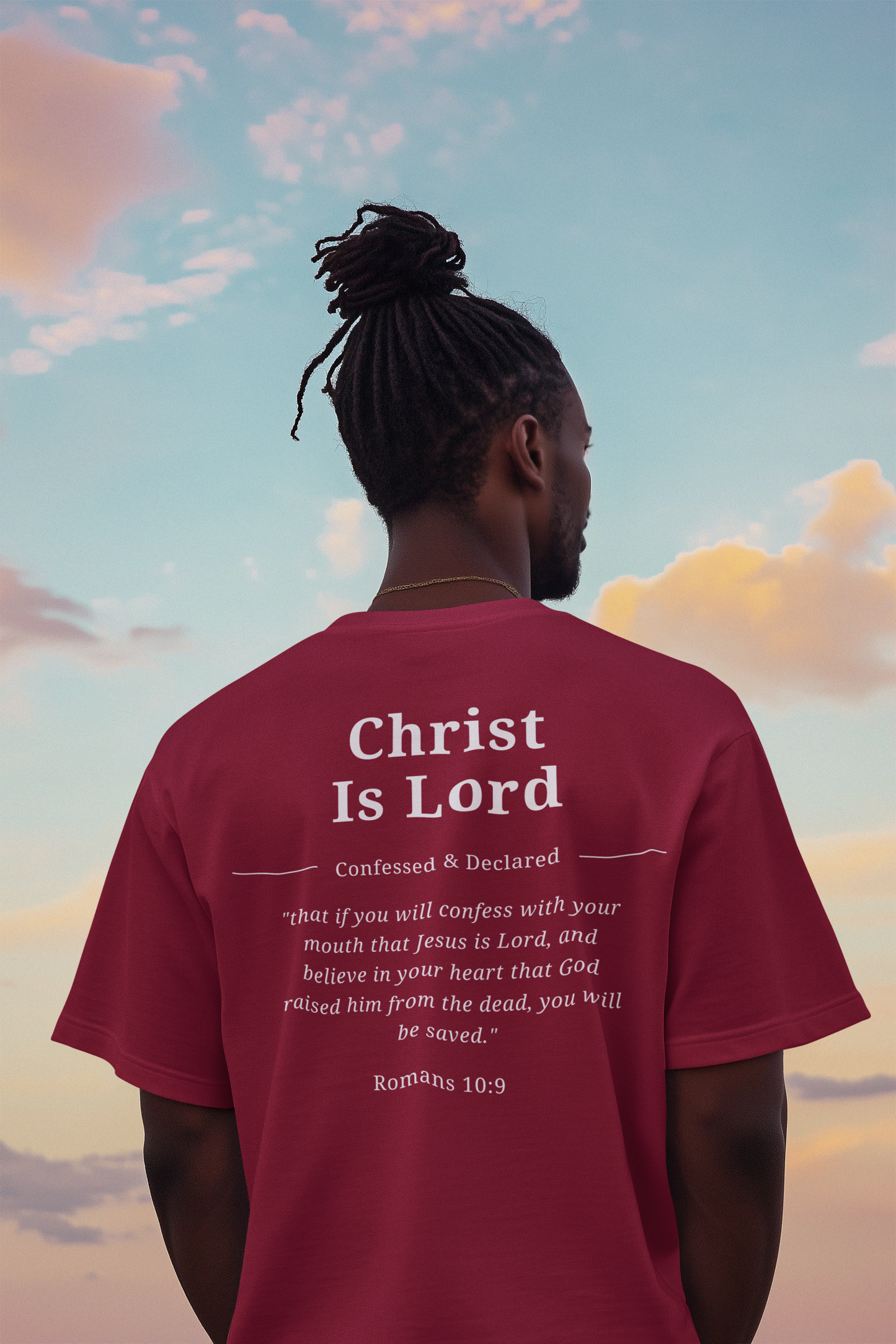 Christ Is Lord T-Shirt — Christian Faith Tee with Romans 10:9 Scripture