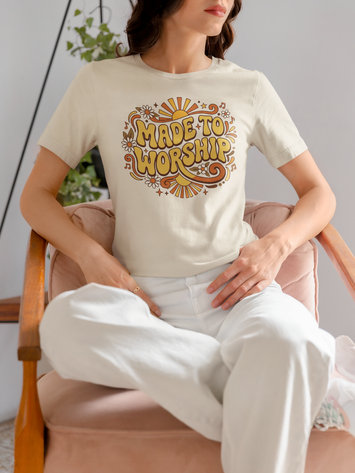 Made To Worship T‑Shirt — Retro Christian Praise Tee